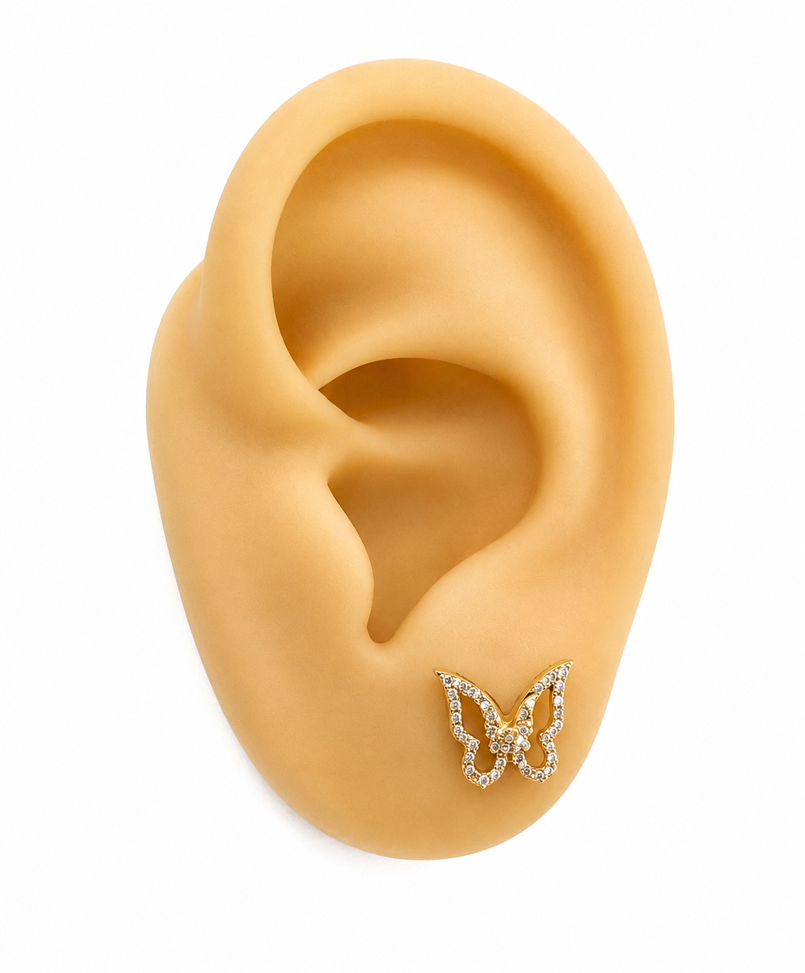 Aretes de mariposa diamante 14k