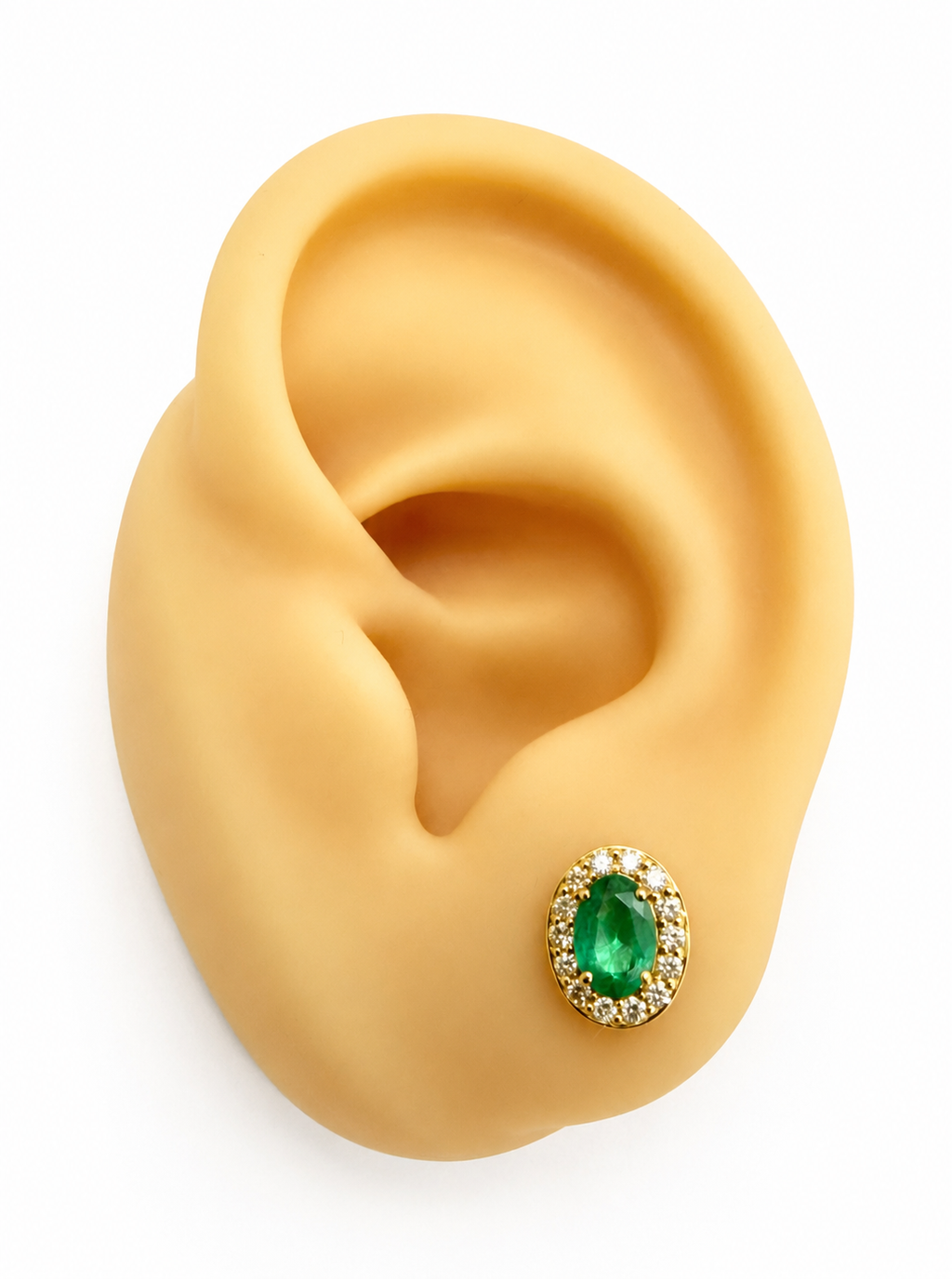 Aretes esmeralda y diamante naturales 10k