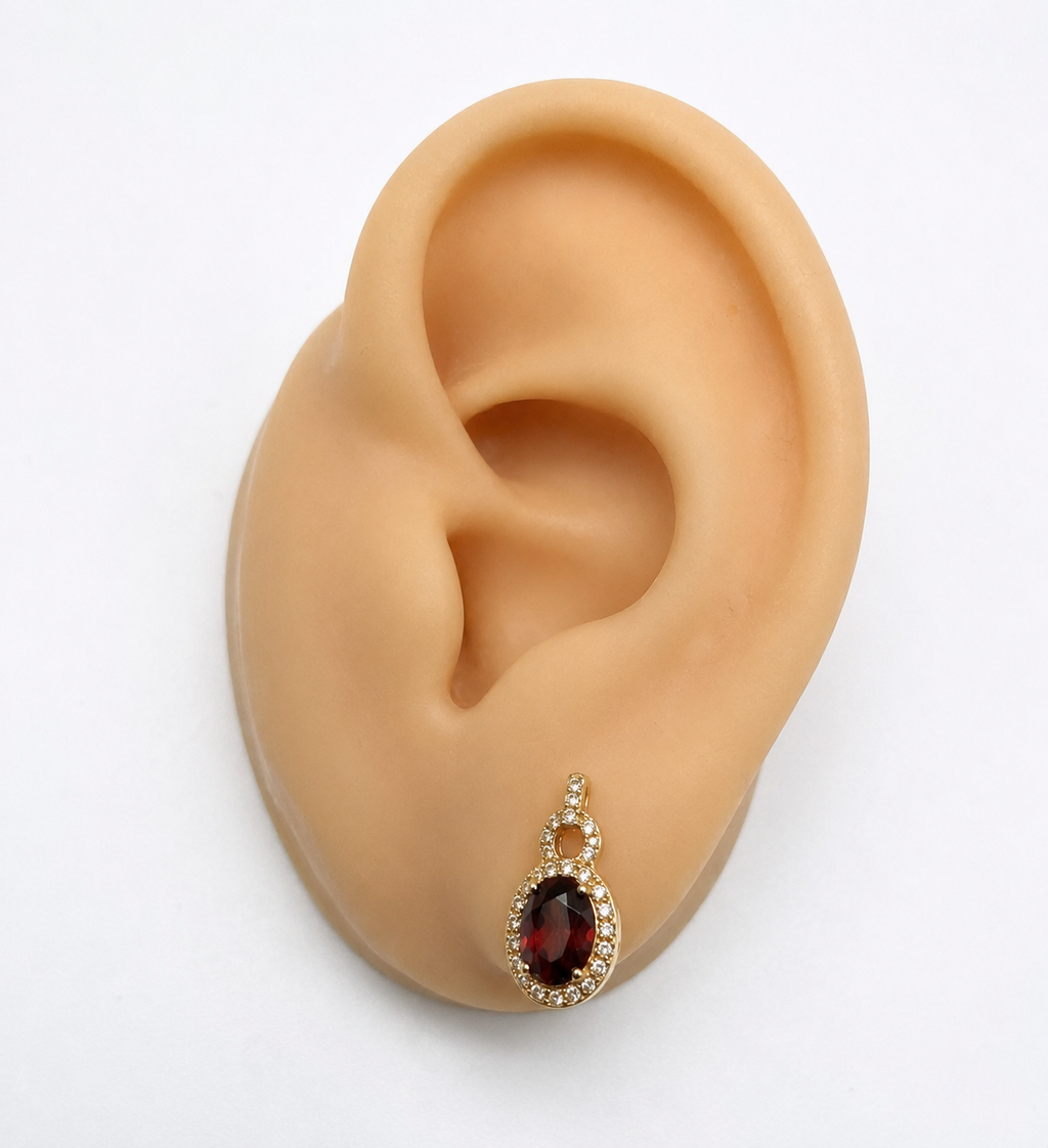 Aretes 10k garnet