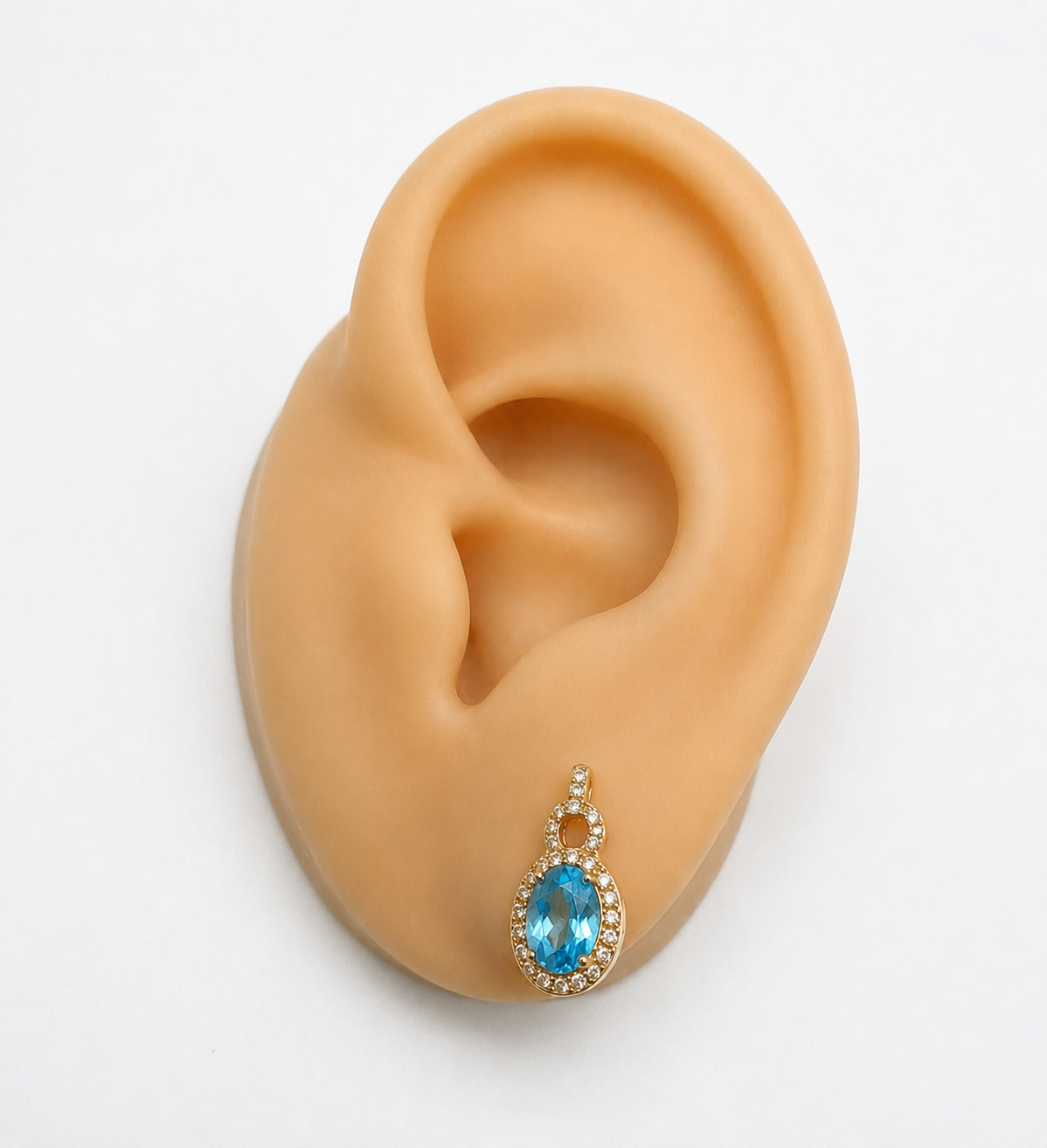 Aretes 10k blue topasio