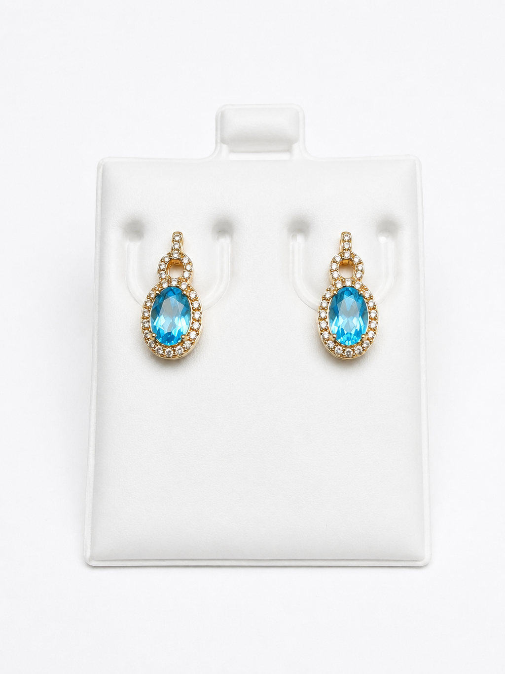 Aretes 10k blue topasio