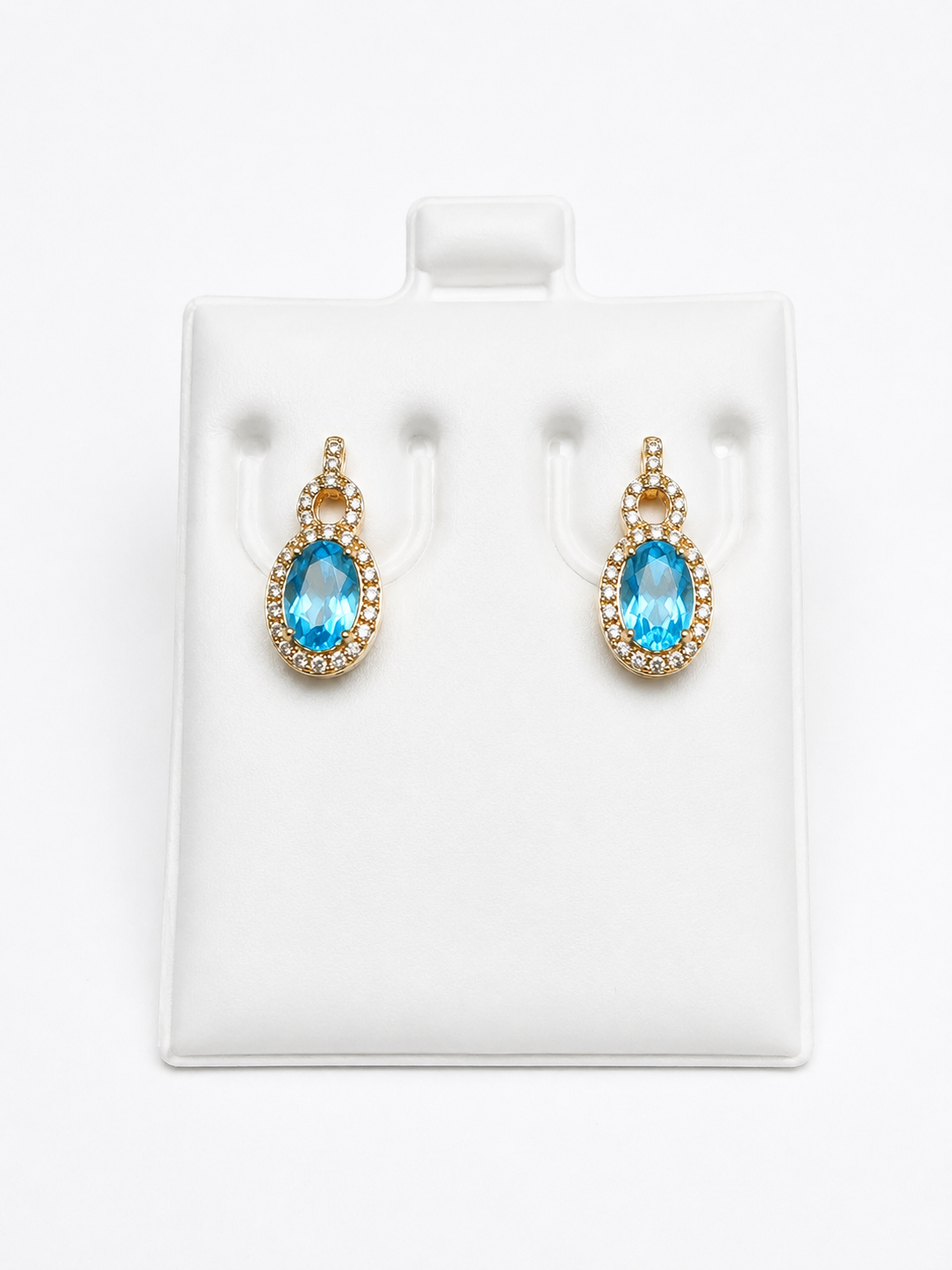 Aretes 10k blue topasio