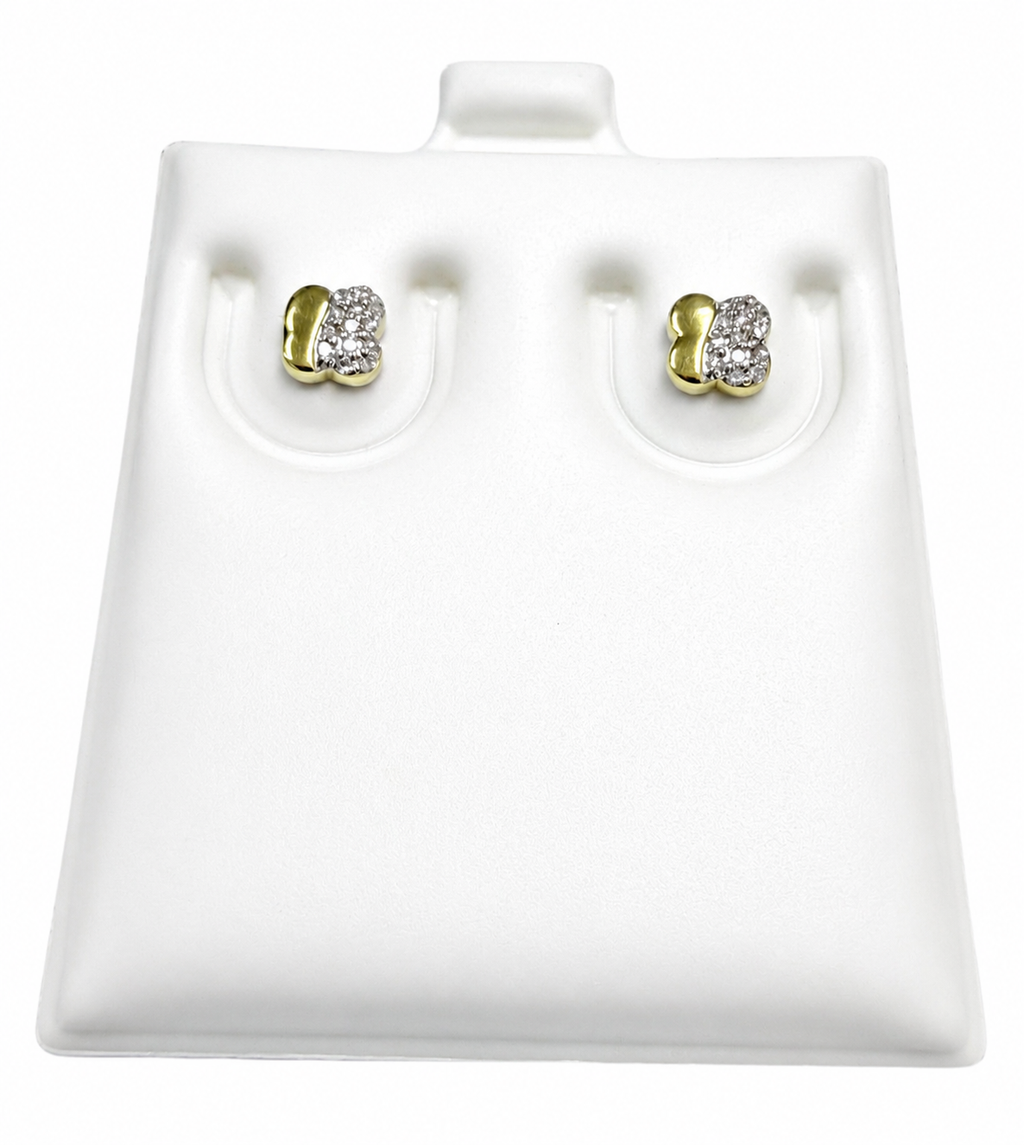 Aretes pequeños diamante 14k