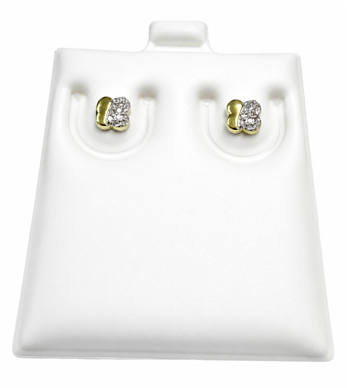 Aretes pequeños diamante 14k