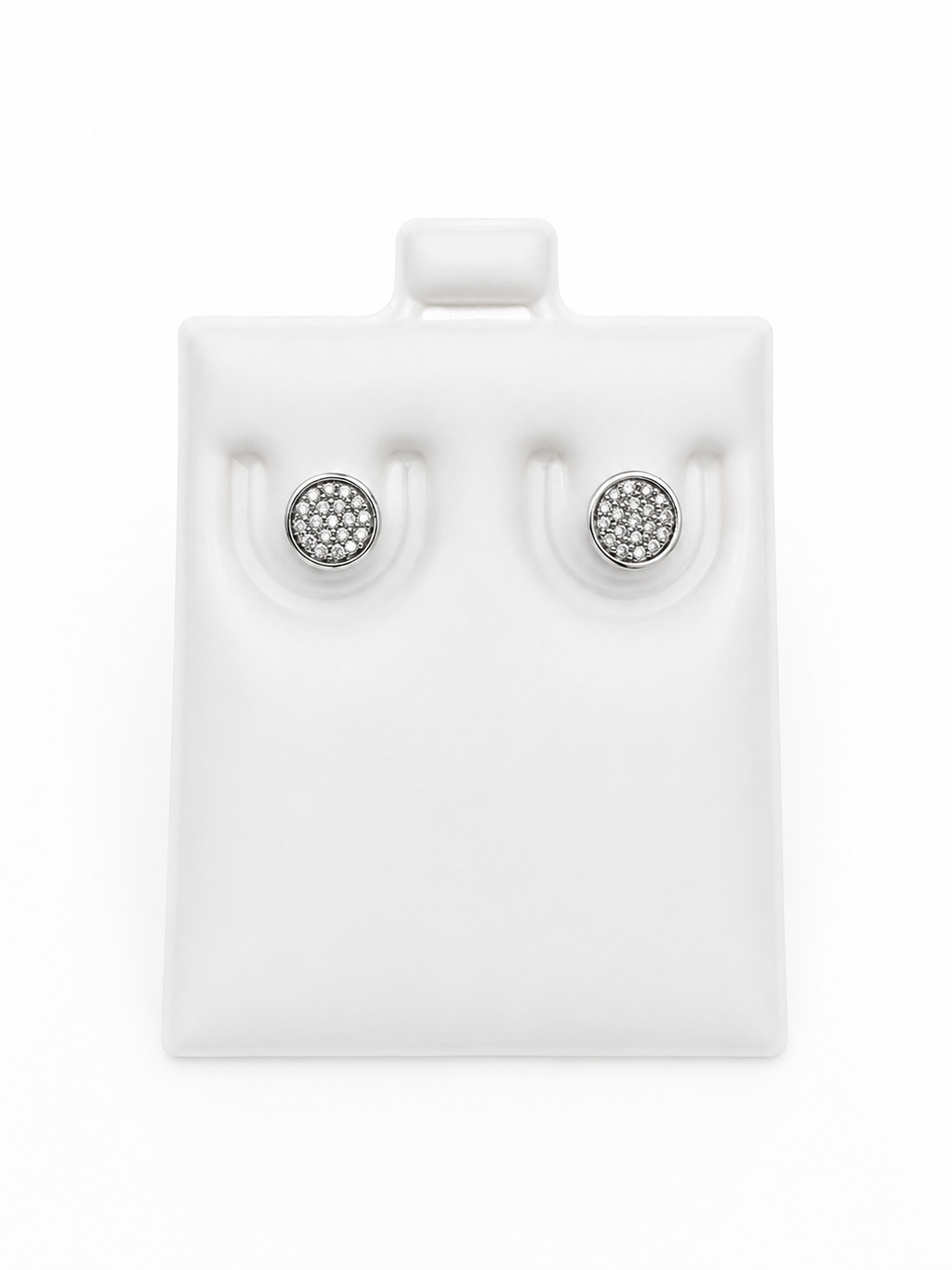 Aretes oro blanco diamante natural 10k