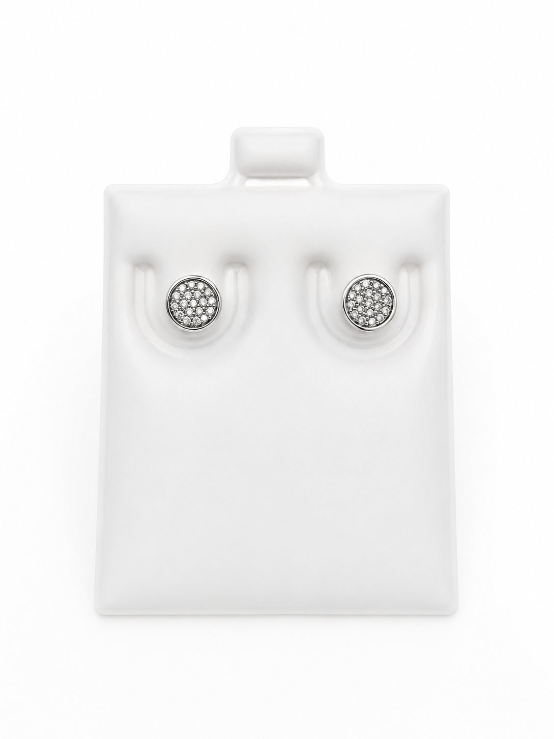 Aretes oro blanco diamante natural 10k
