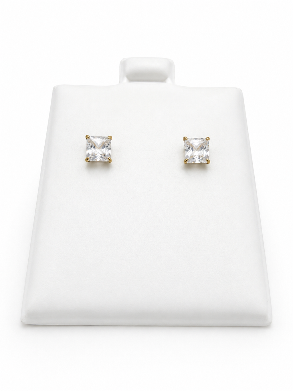 Arete cuadrado de piedra 14k