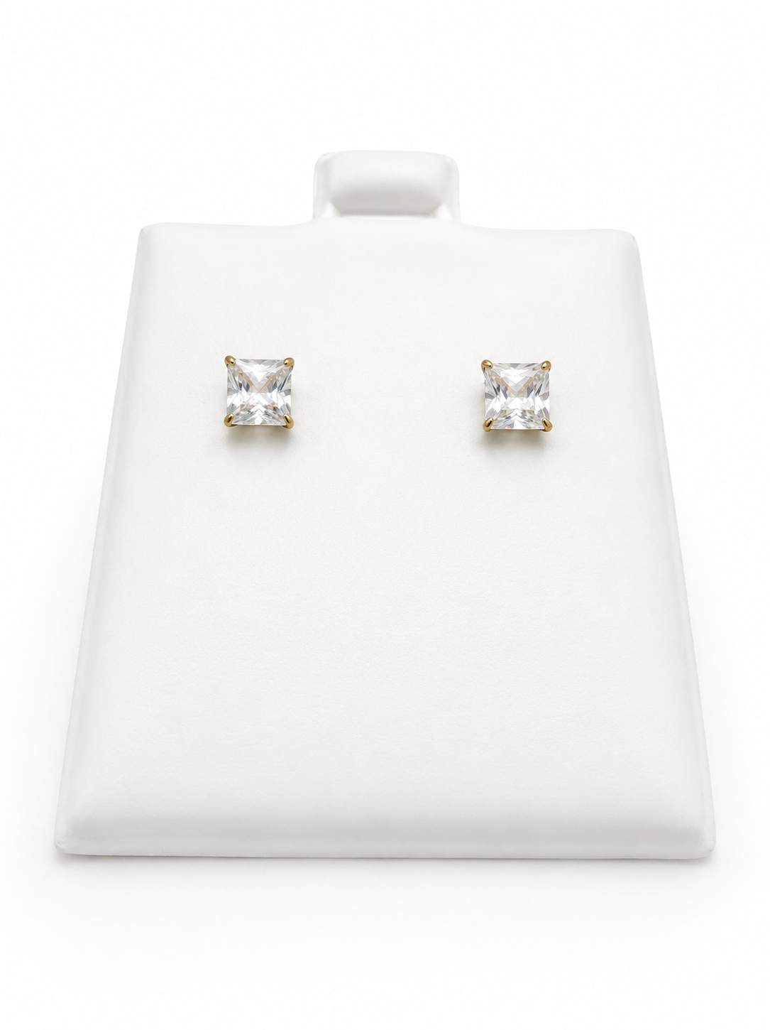 Arete cuadrado de piedra 14k