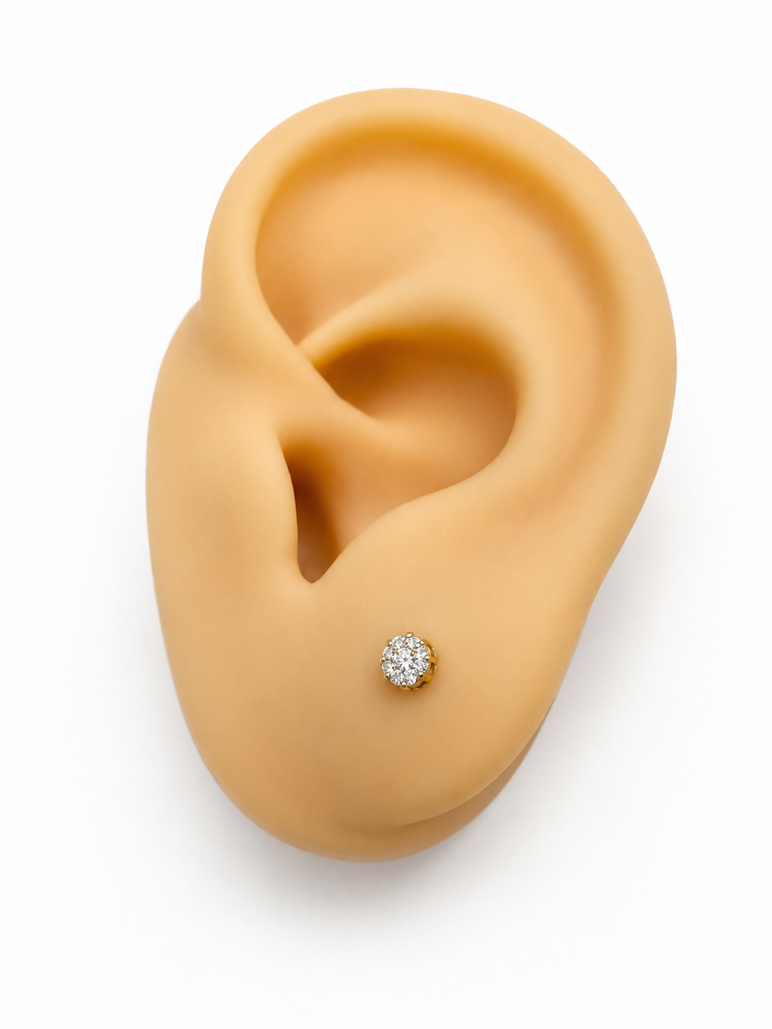 Aretes pequeños 14k diamantes creados