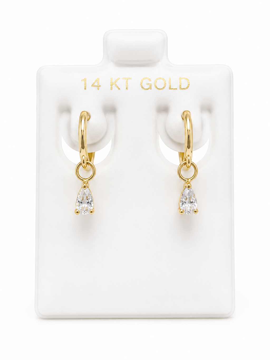 Argollas con colgante 14k