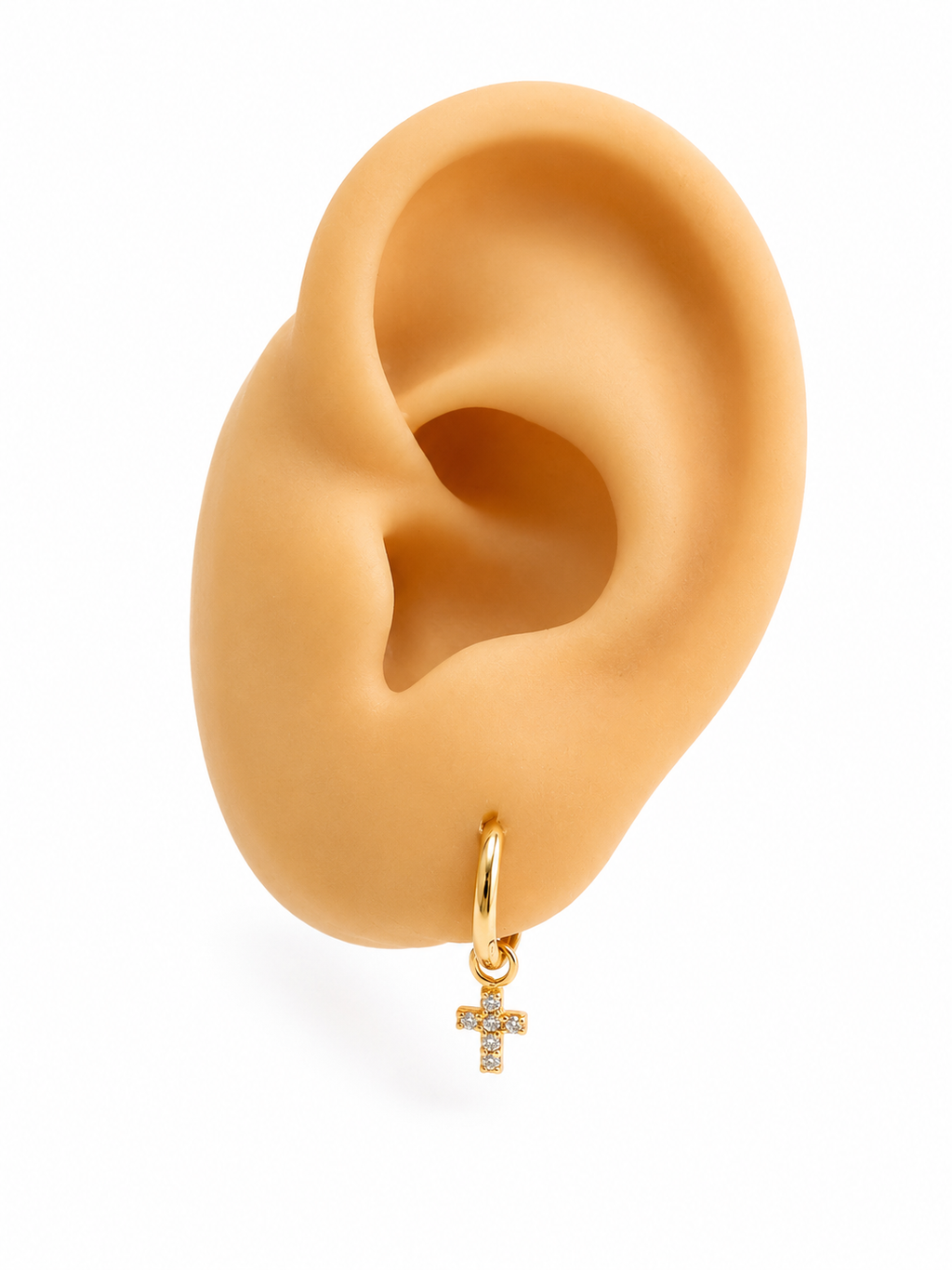 Argollas con Cruz Colgante 14k