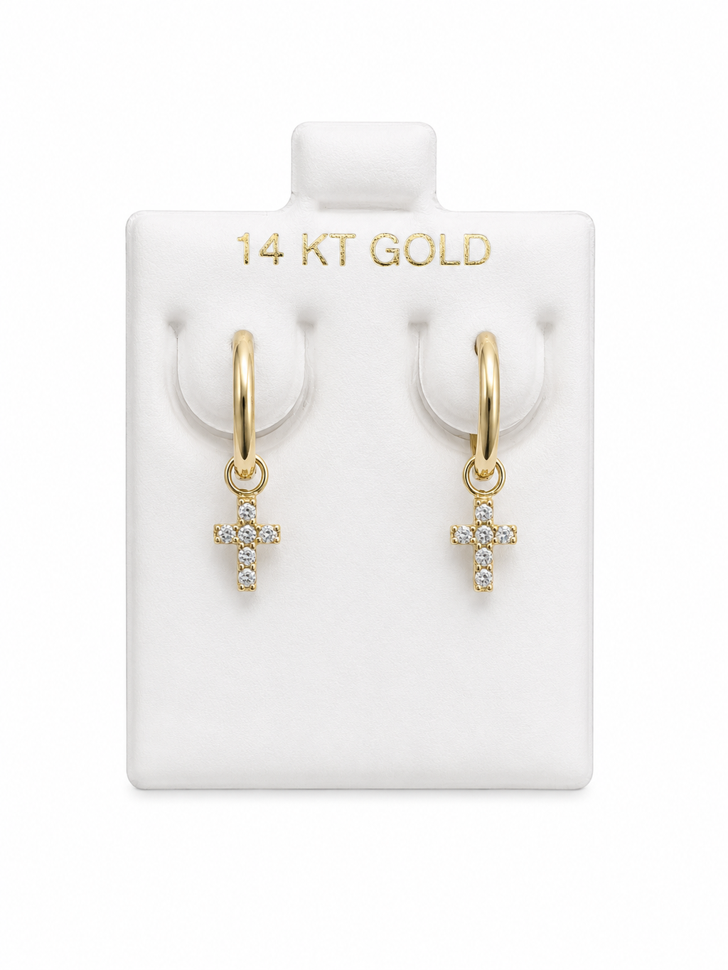 Argollas con Cruz Colgante 14k