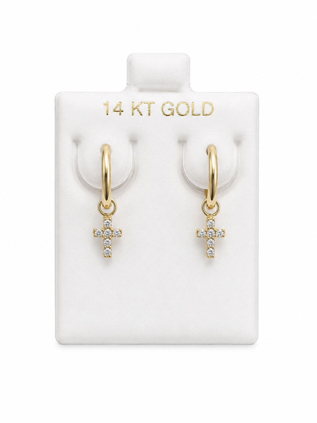 Argollas con Cruz Colgante 14k