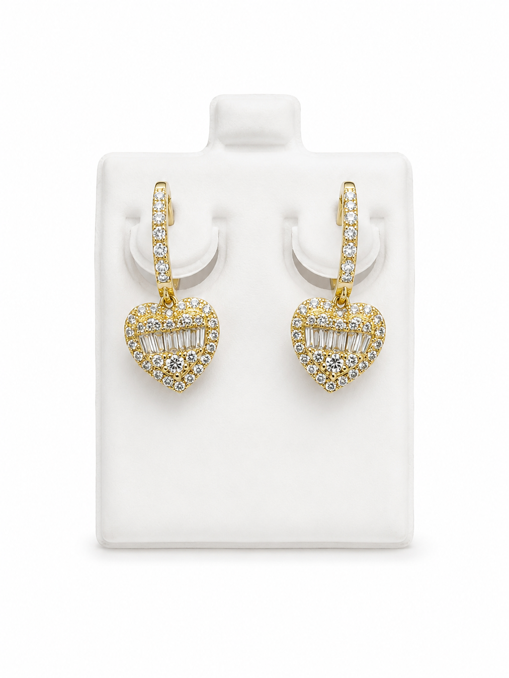 Argollas con colgante 10k con corazón de Diamantes
