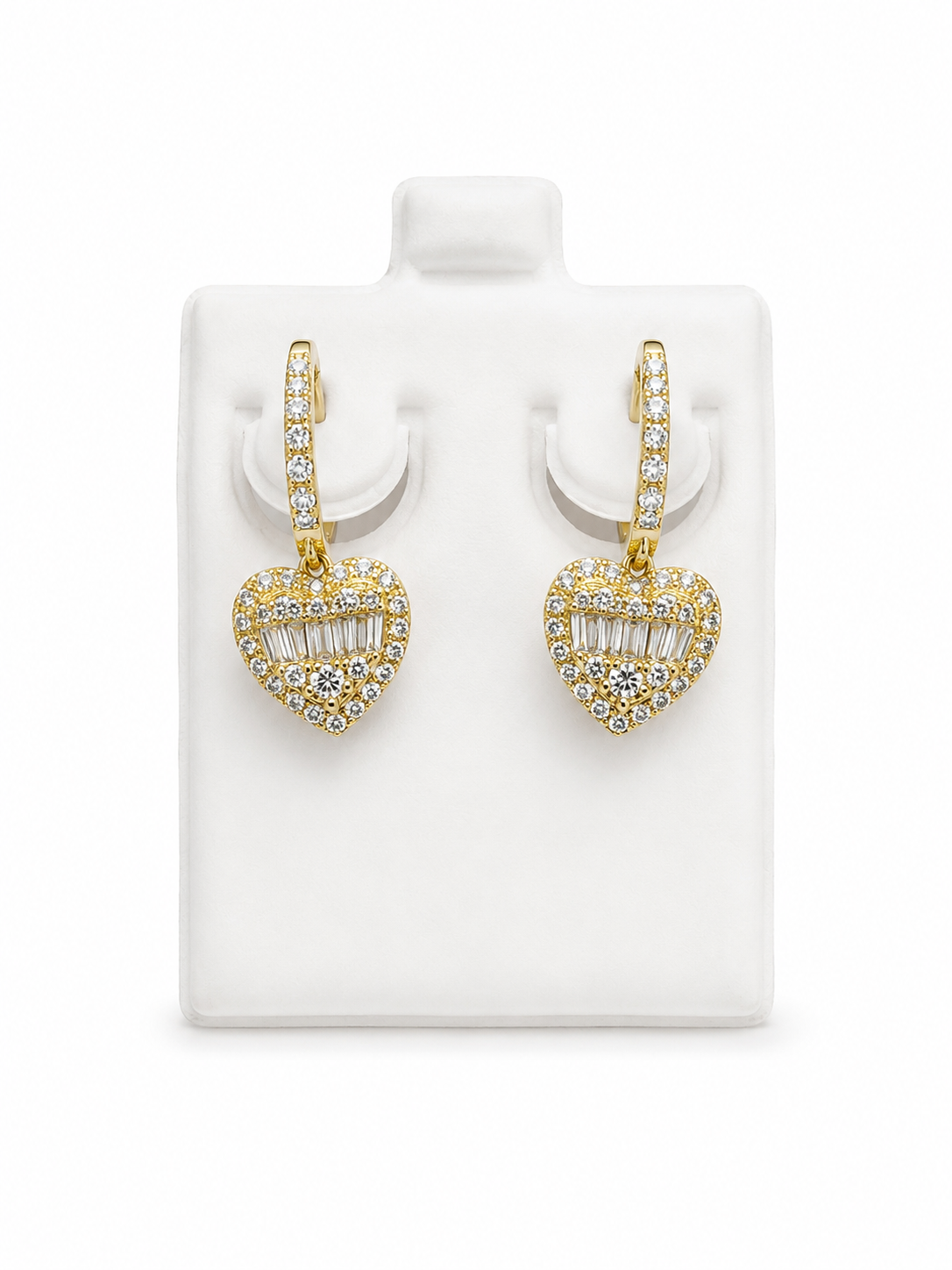 Argollas con colgante 10k con corazón de Diamantes