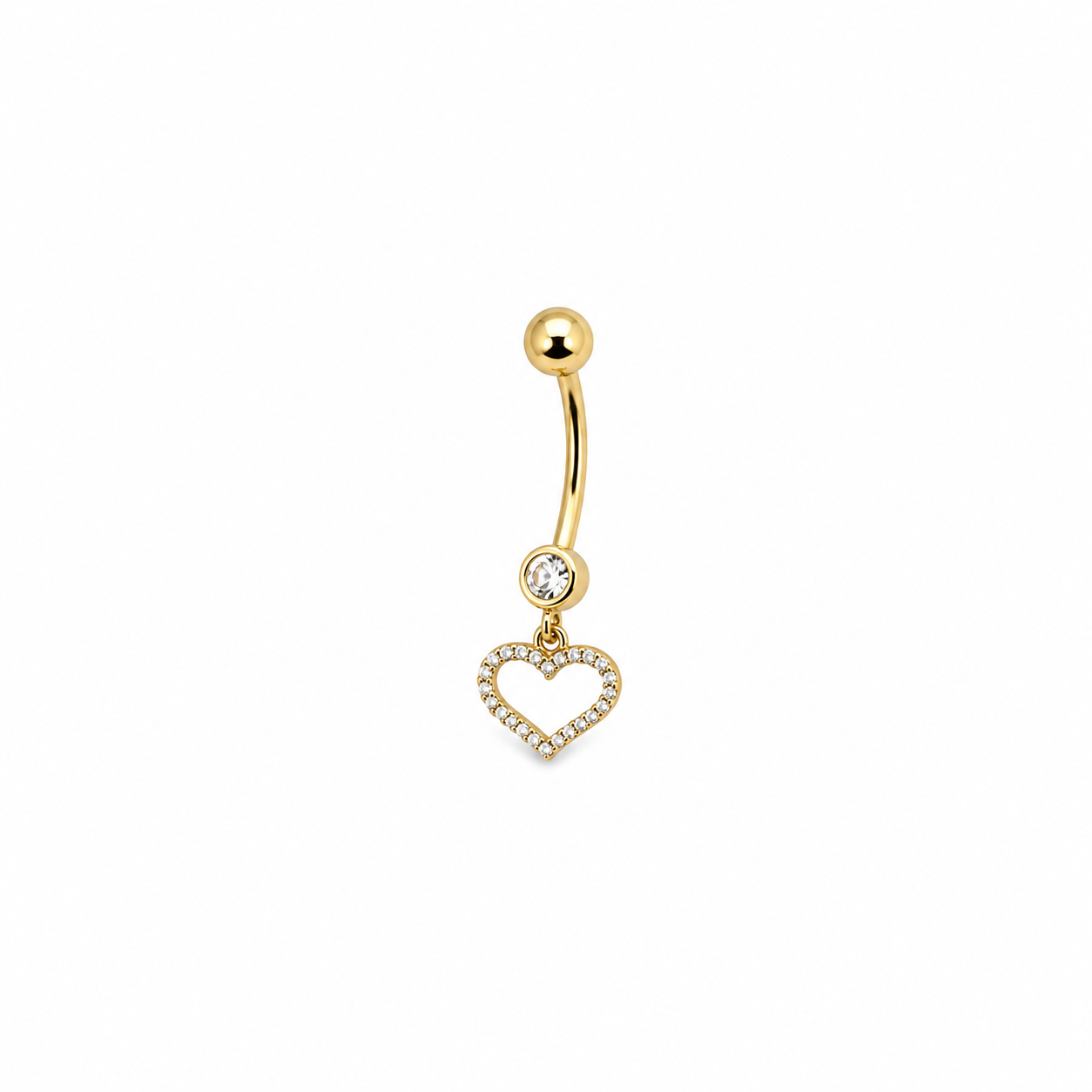 Piercing ombligo 14k corazón colgante