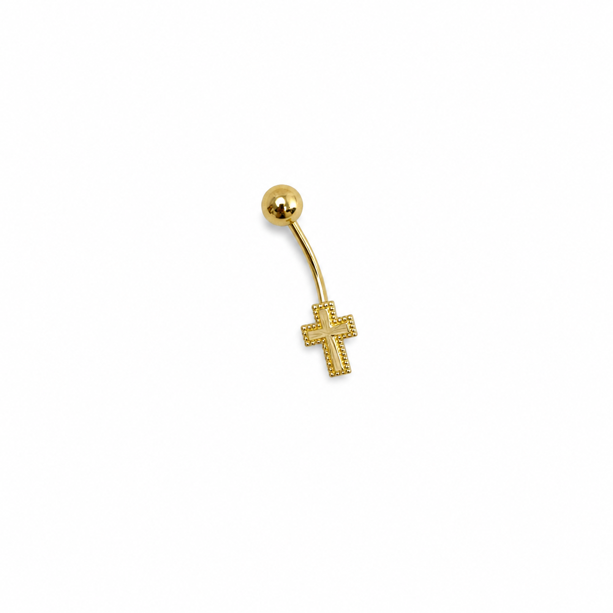 Piercing ombligo 14k cruz