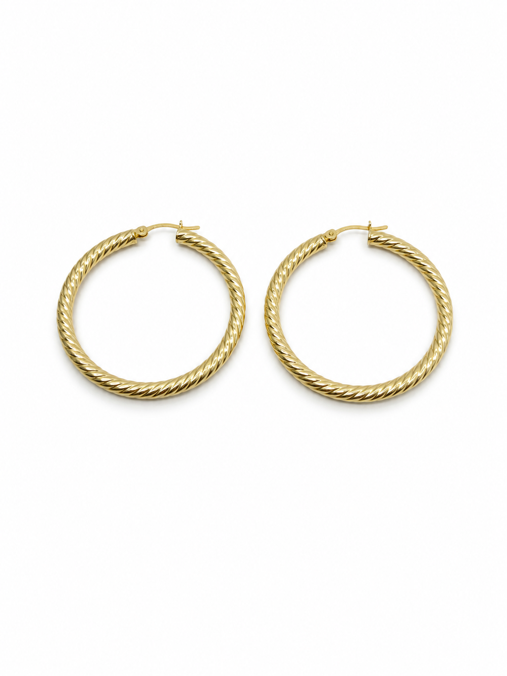 Argollas torcidas lisas 14k