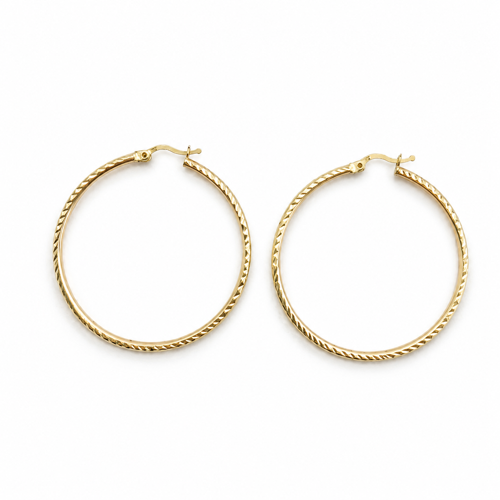 Argollas con diseño 10k