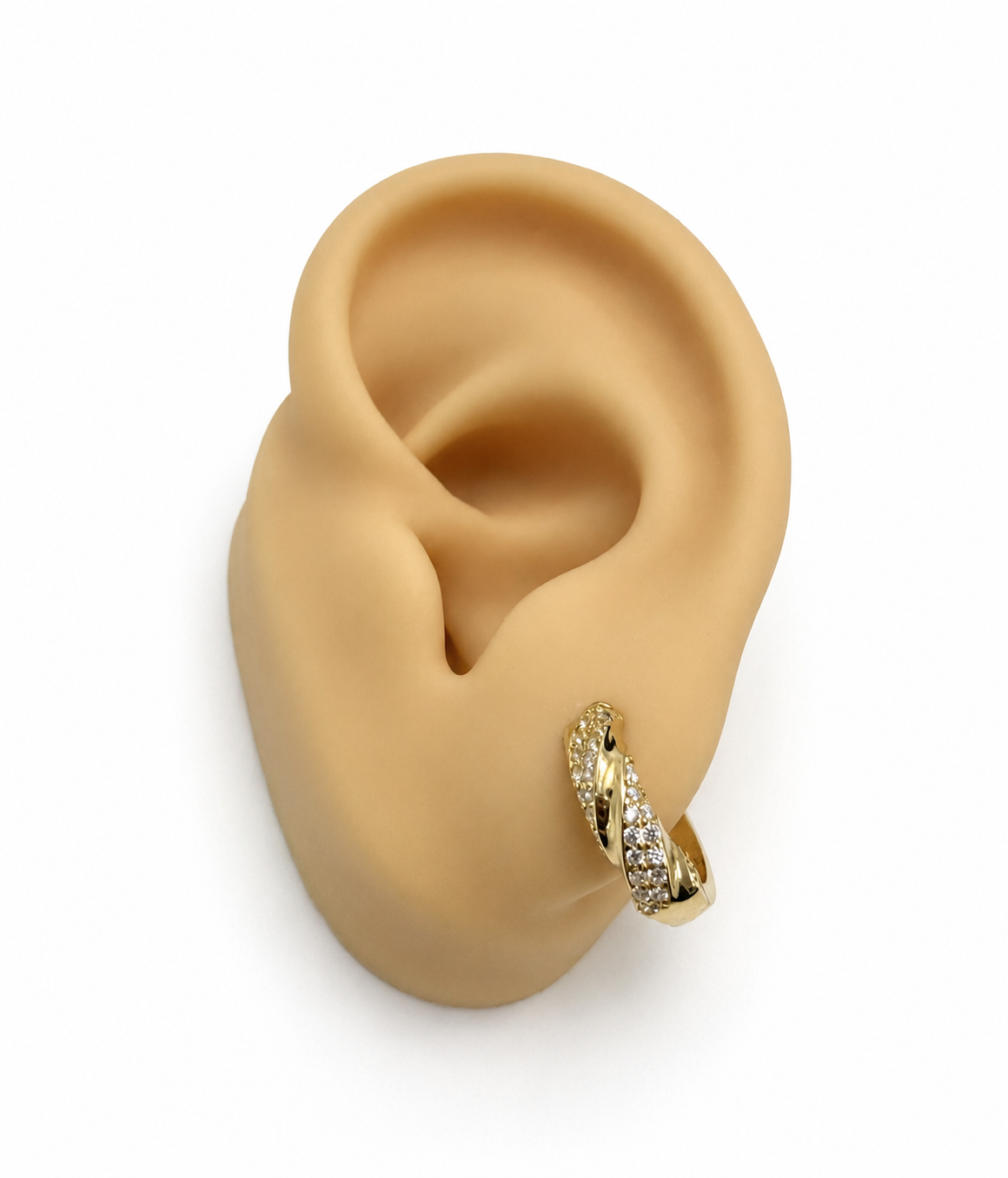 Argollas pequeñas con diseño 10k