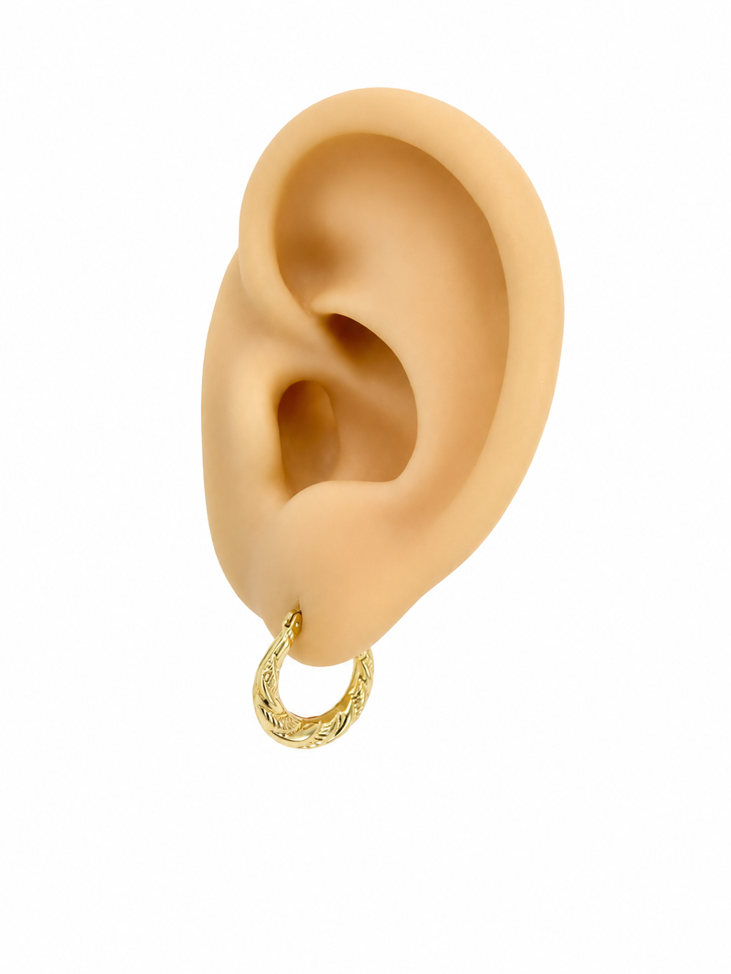 Argollas pequeñas con diseño 10k