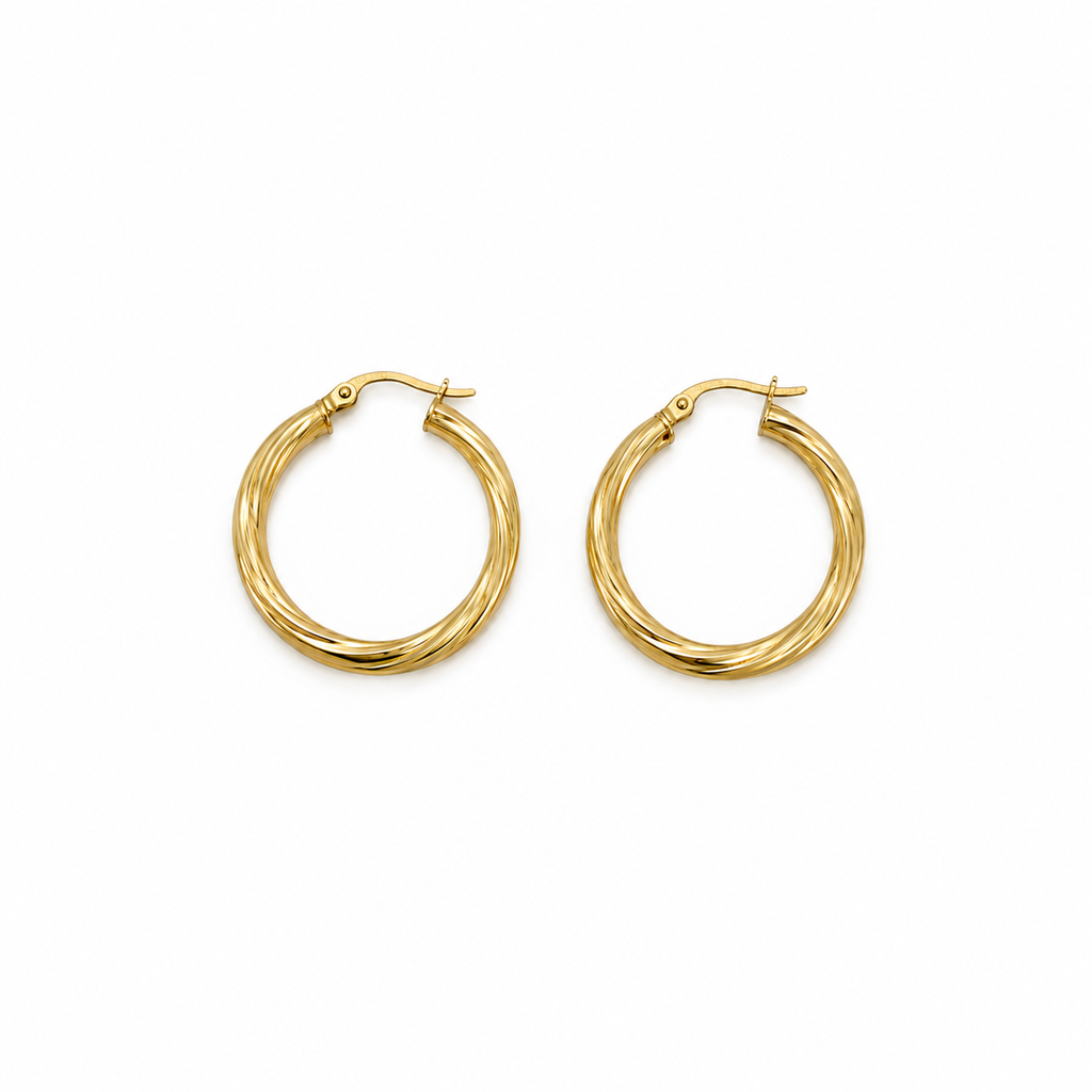 Argollas torcidas lisas 10k 3mm