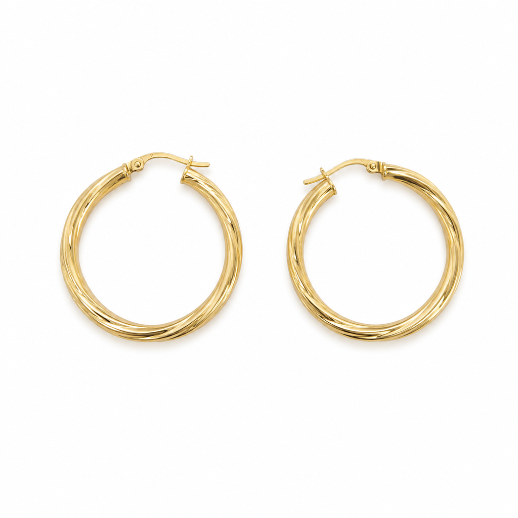 Argollas torcidas lisas 10k 3mm