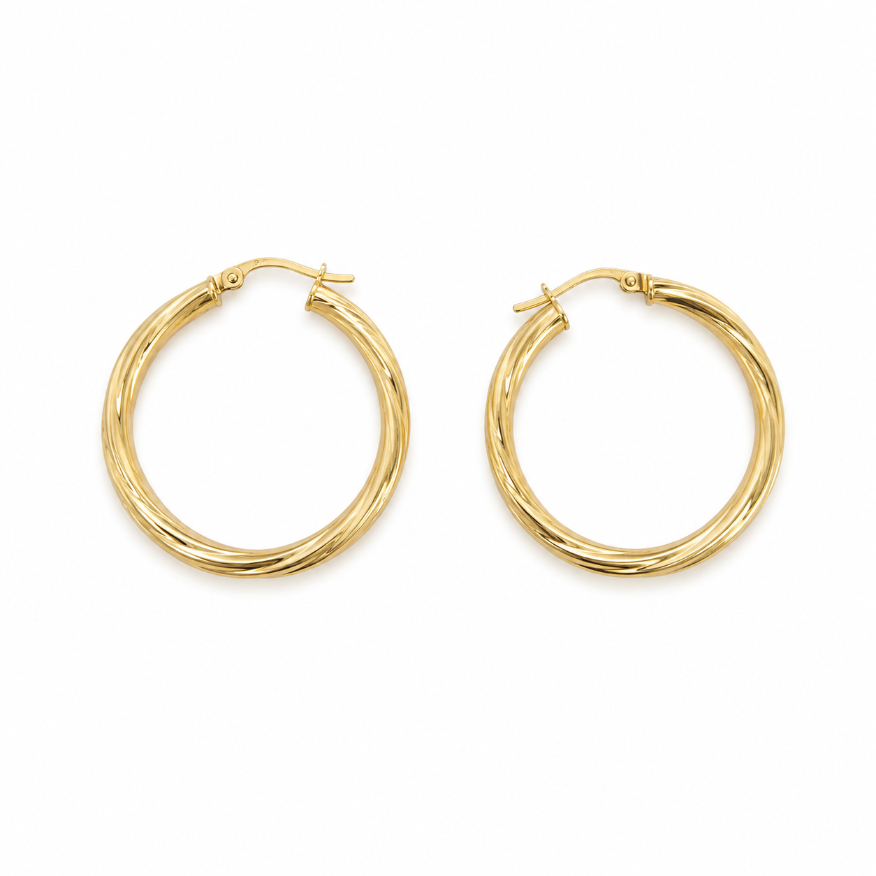Argollas torcidas lisas 10k 3mm