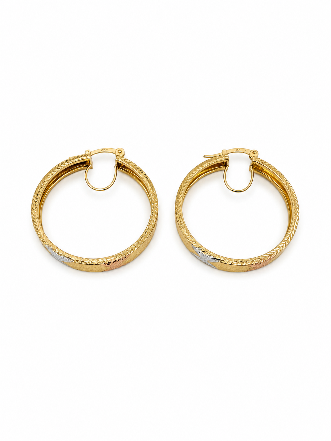 Argollas 3 oros 14k