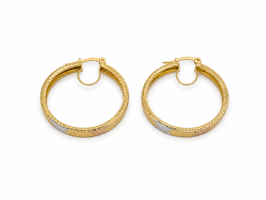 Argollas 3 oros 14k