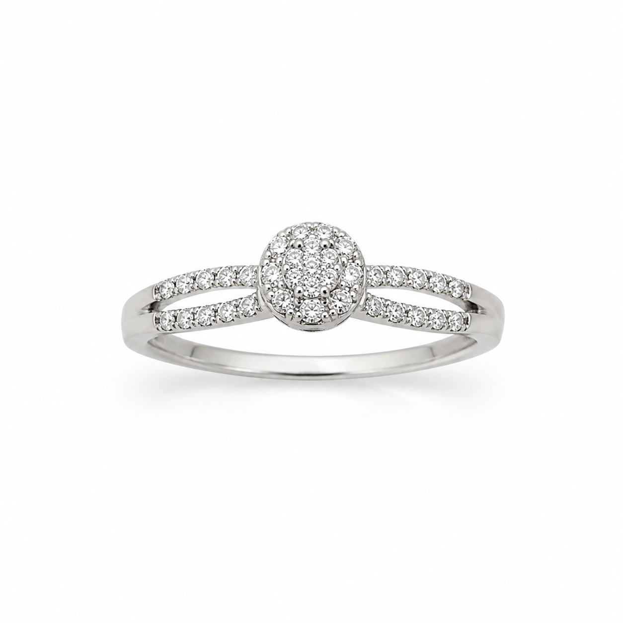 Anillo Mujer Oro Blanco 14k con diamante