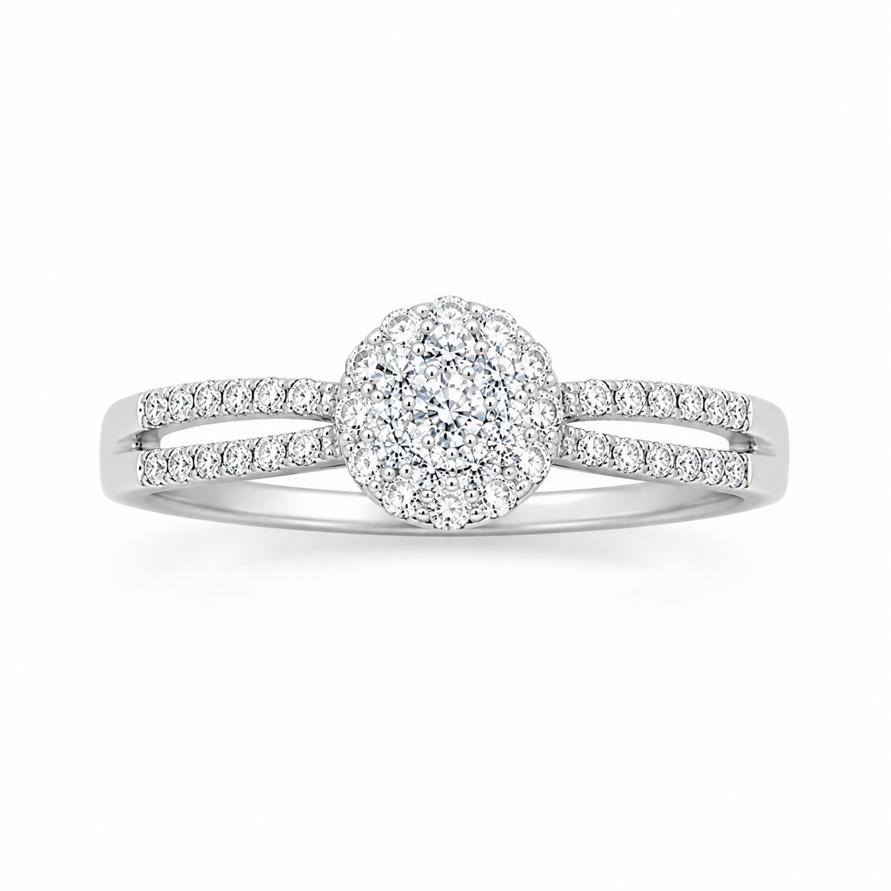 Anillo Mujer Oro Blanco 14k con diamante