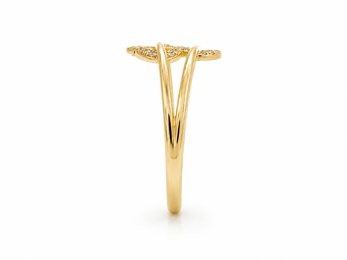 Anillo de hojas 10k