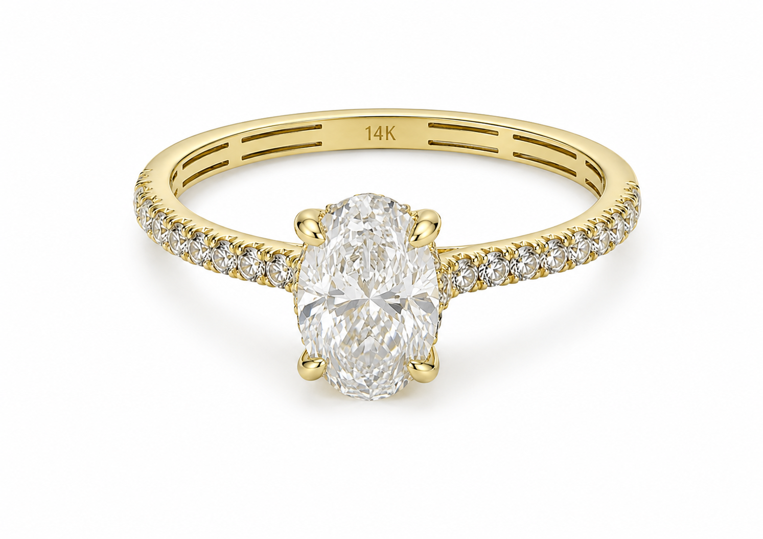 Anillo de compromiso 14k Diamante creado