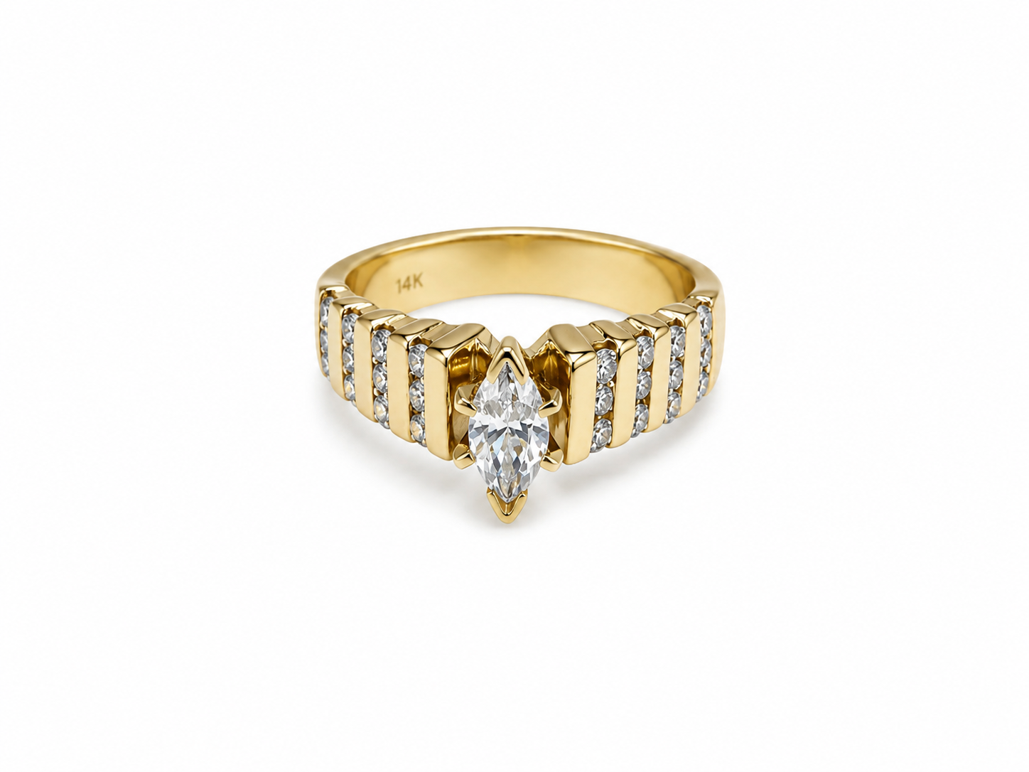 Anillo Mujer 14k con Diamante