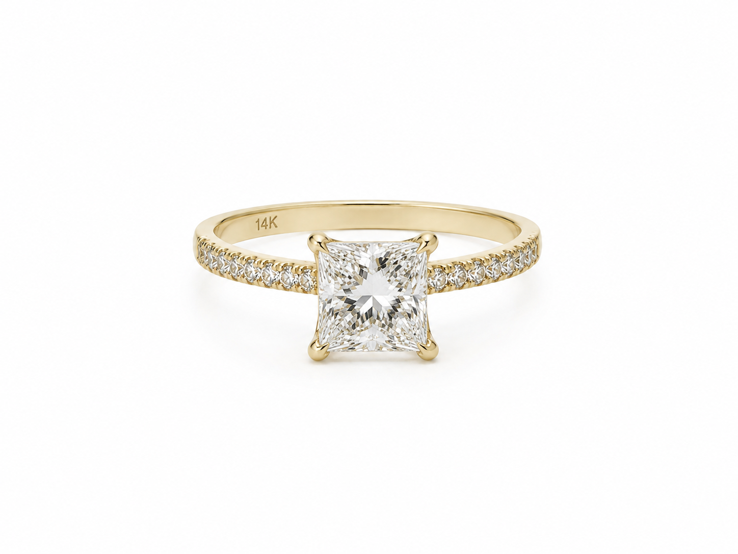 Anillo compromiso 14k con Diamante creado