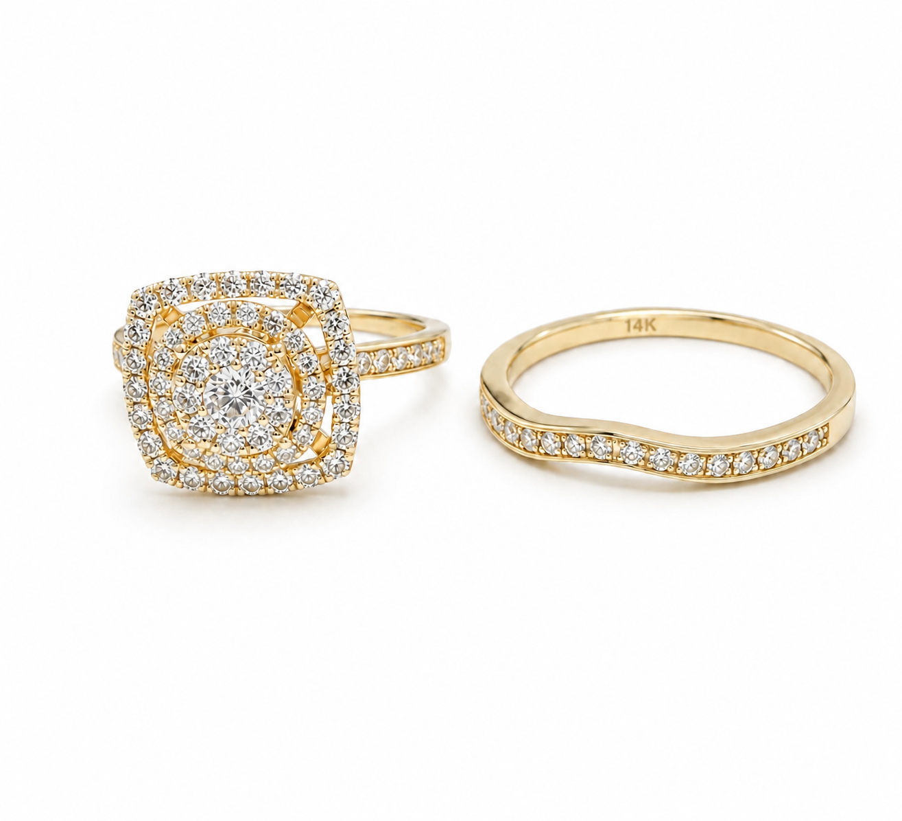 Duo de matrimonio  14k Diamante natural