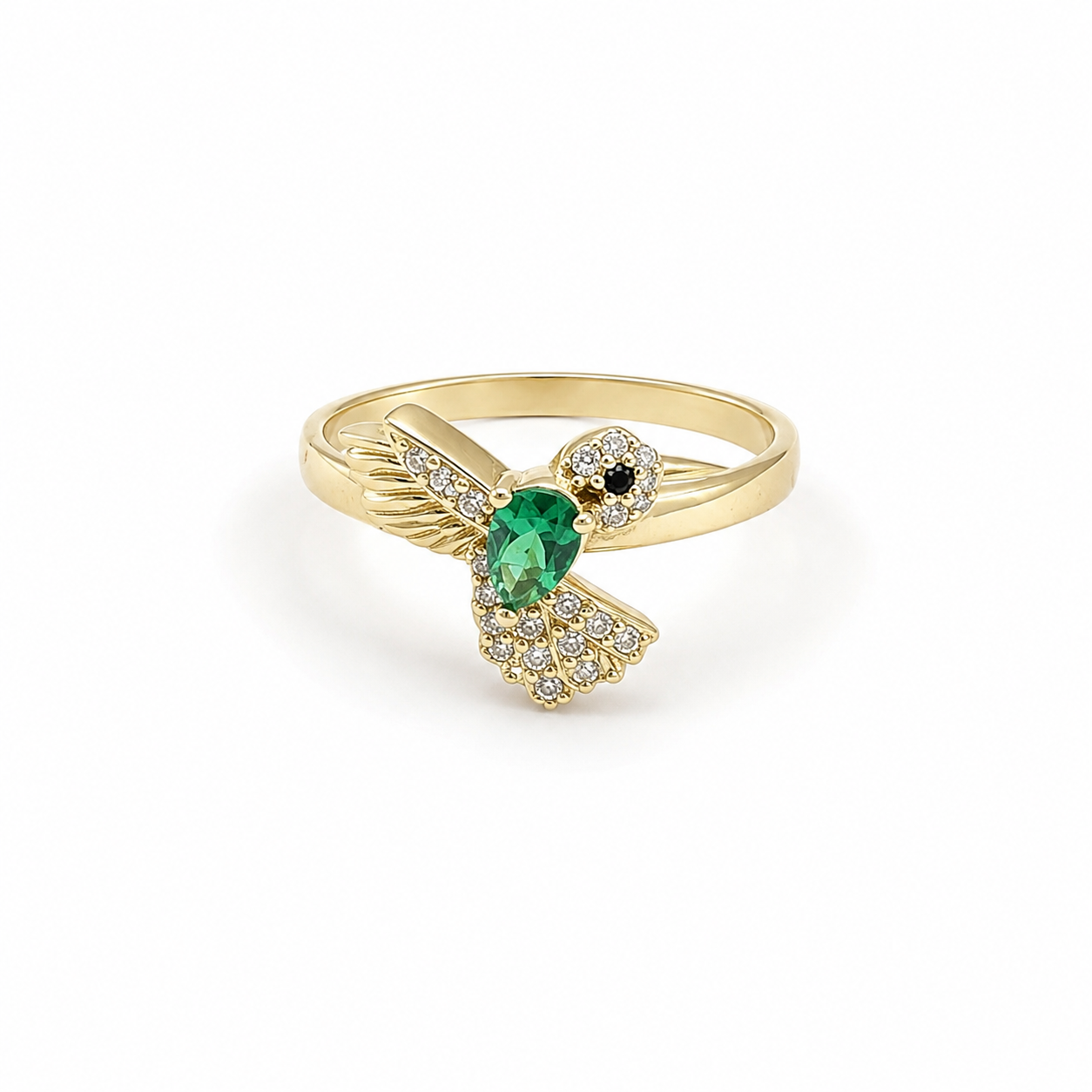 Anillo colibrí 10k - Verde