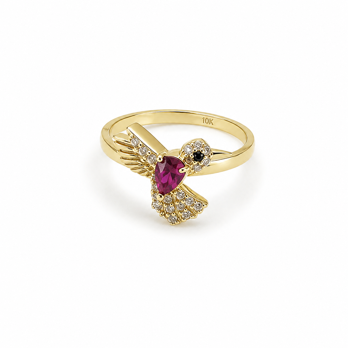 Anillo colibrí 10k - Rojo