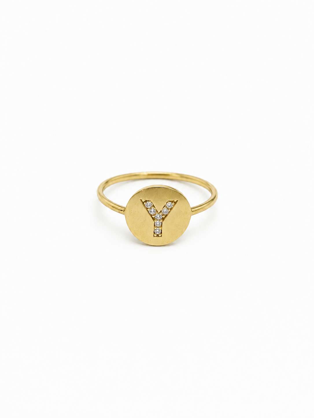 Anillo de inicial 14K - Y
