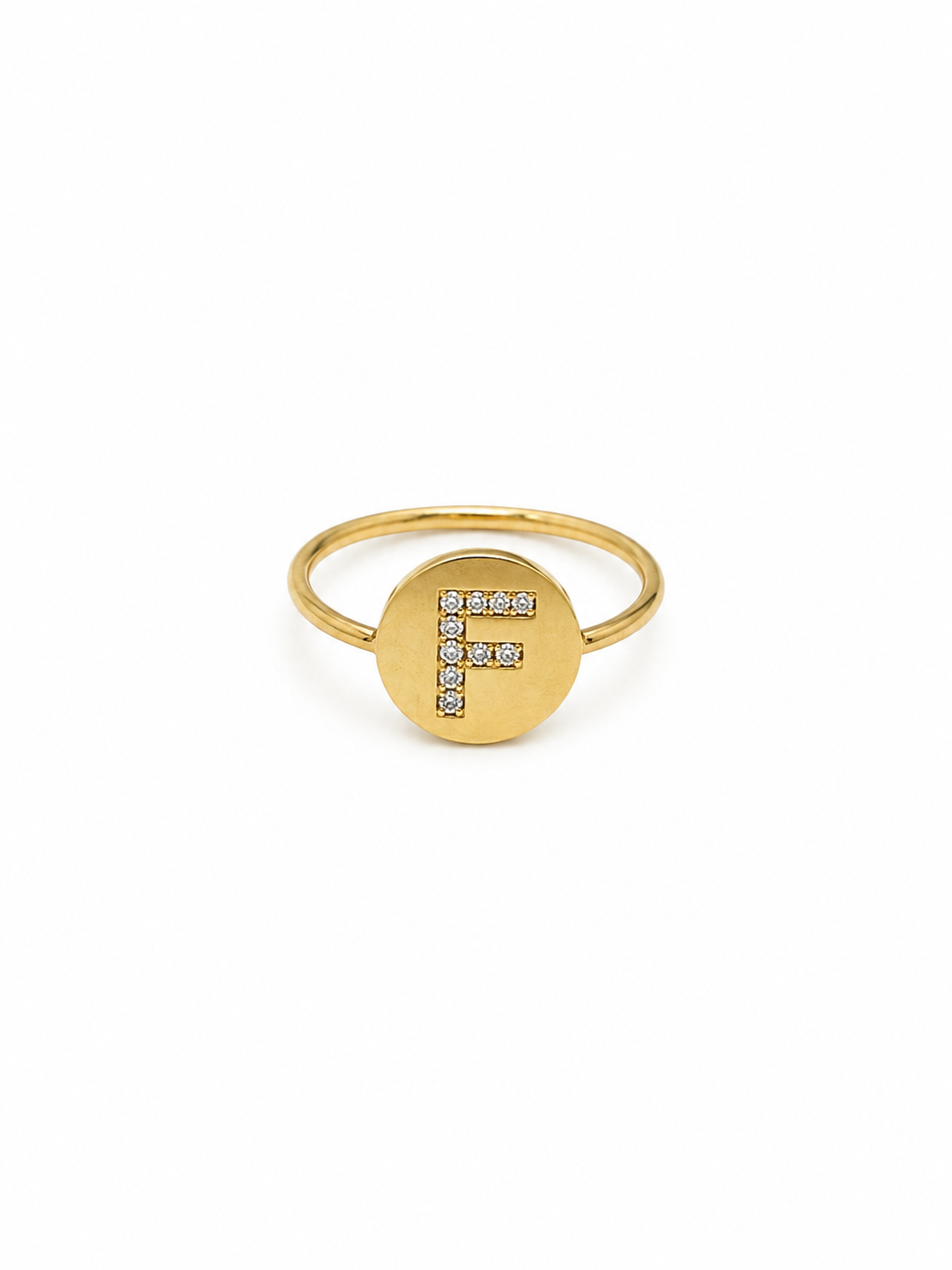 Anillo de inicial 14K - F