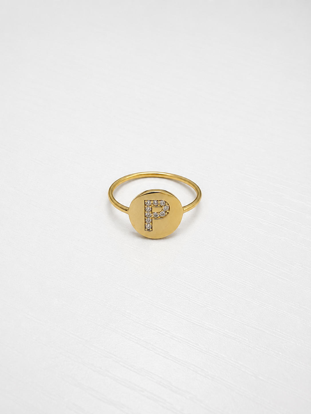 Anillo de inicial 14K - P