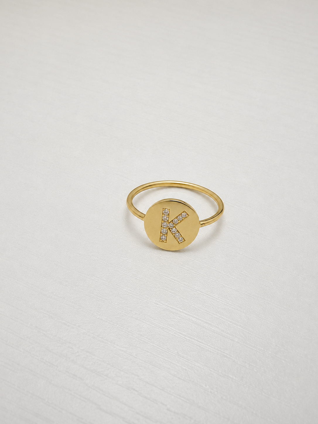 Anillo de inicial 14K - K