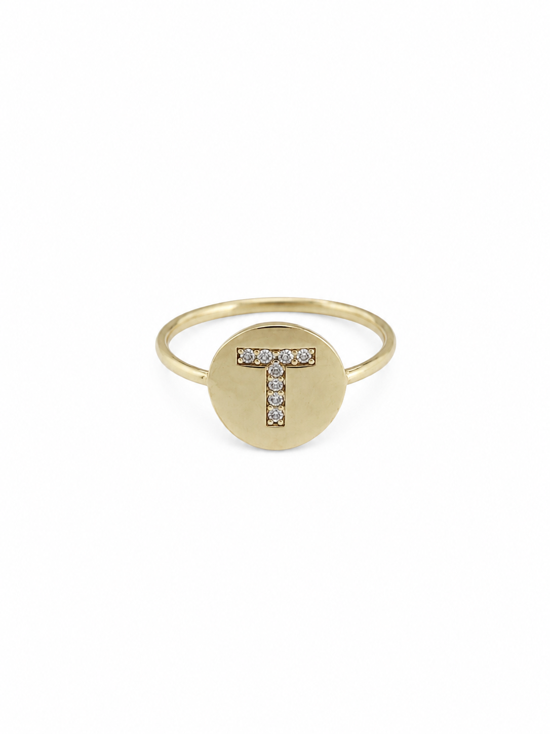 Anillo de inicial 14K - T