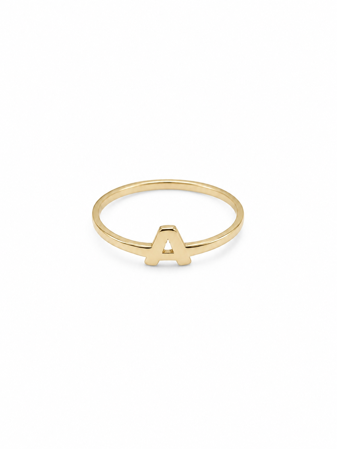 Anillo de medio dedo 10K - inicial A