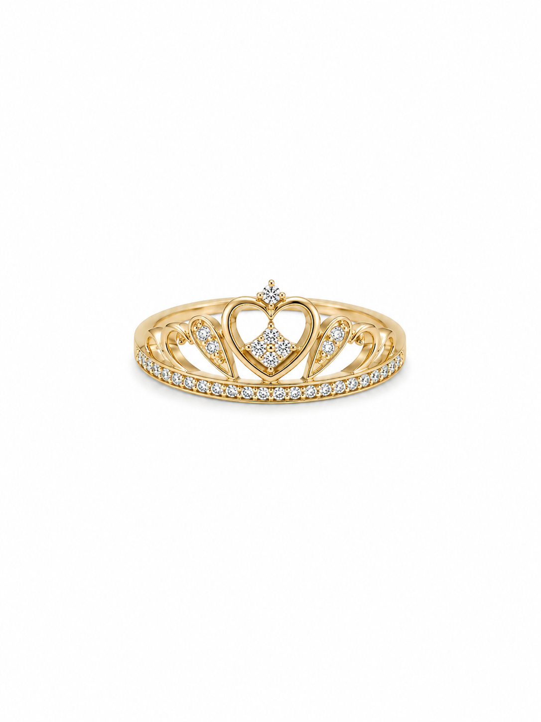 Anillo corona diamante natural 10k