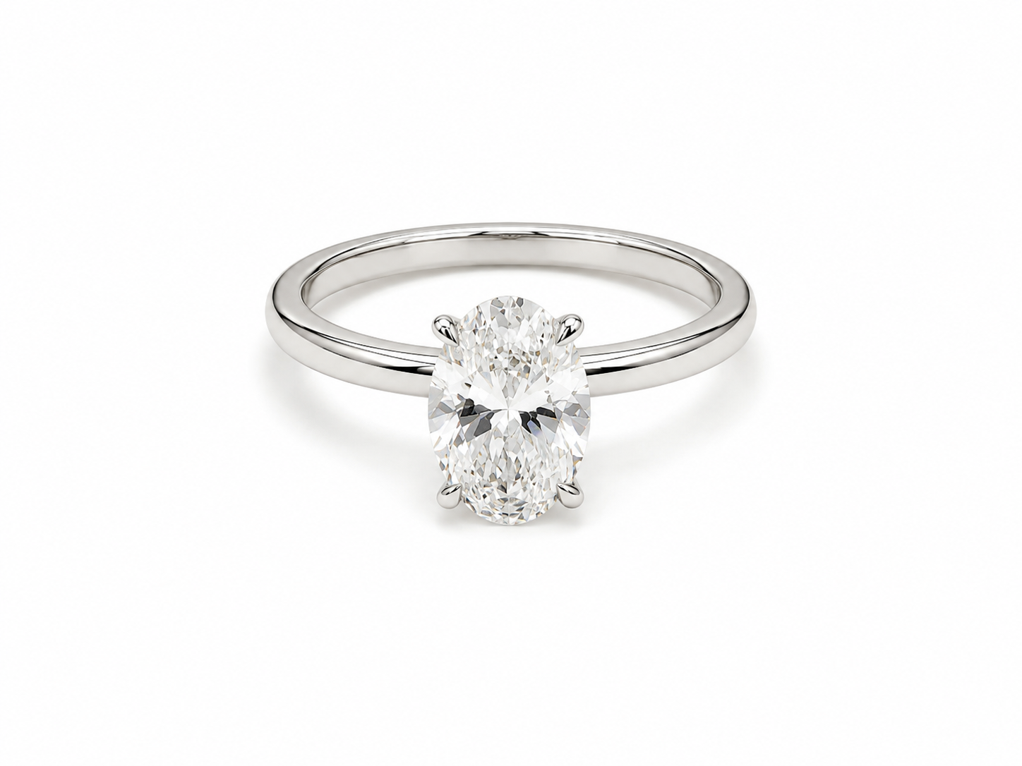 Anillo de compromiso oro blanco  de diamante natural  14k