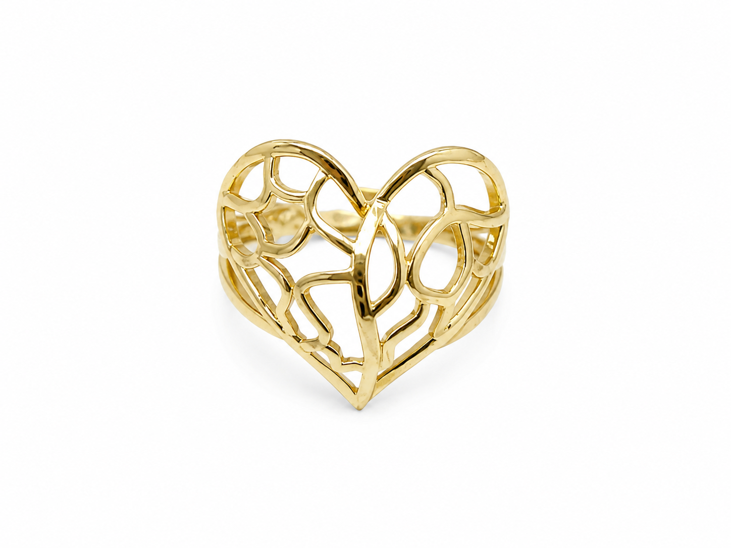 Anillo corazón 14k