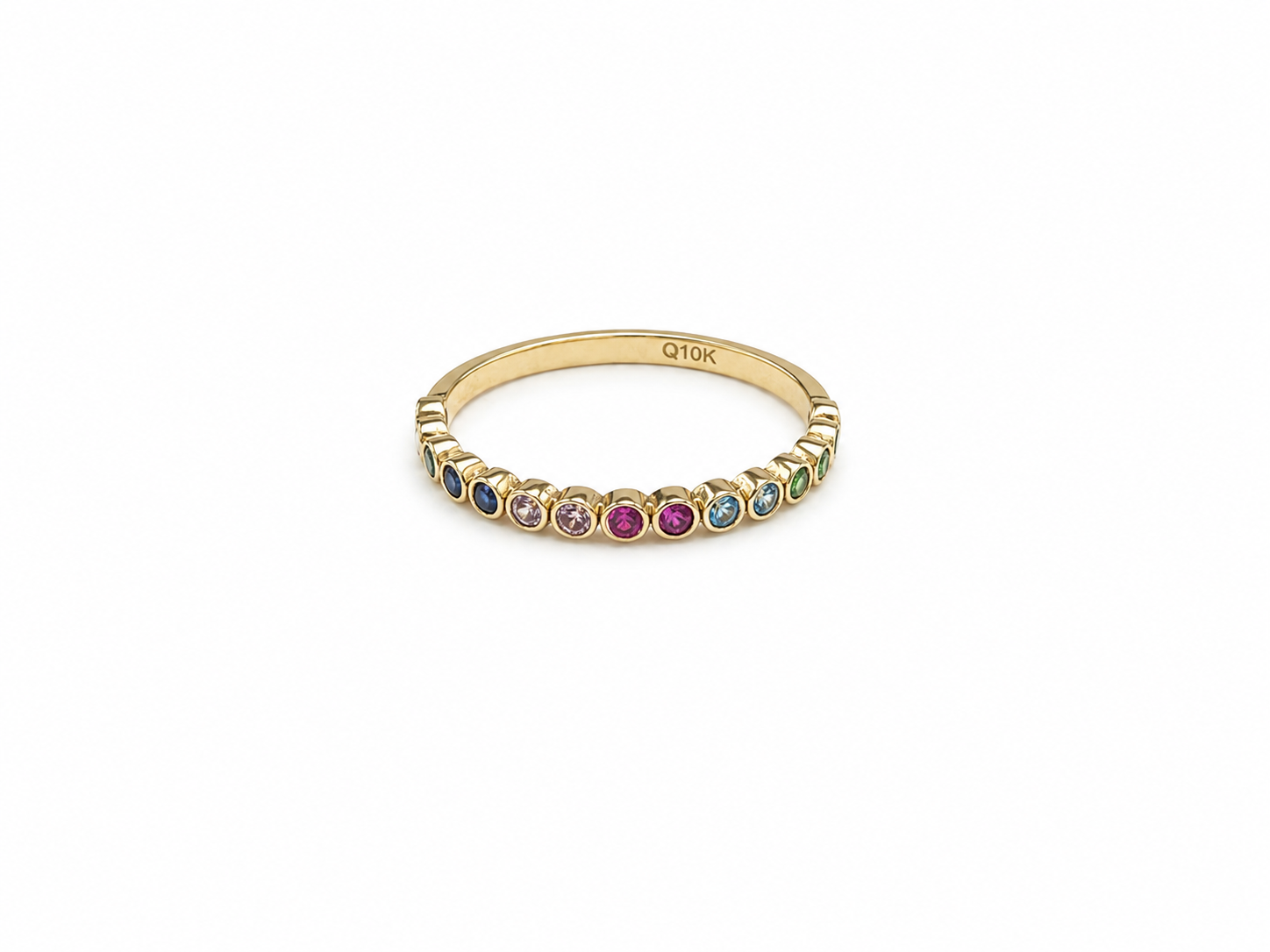 Anillo churumbela de colores 10k
