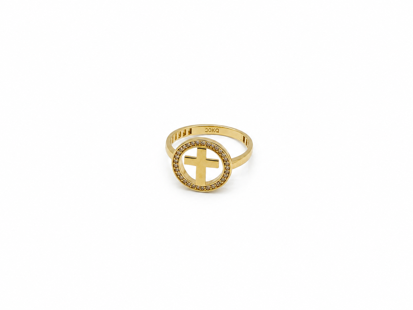 Anillo de cruz 10K